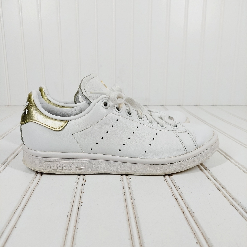 adidas Stan Smith Women's White Leather Athletic Shoe D979 - Picture 5 of 13